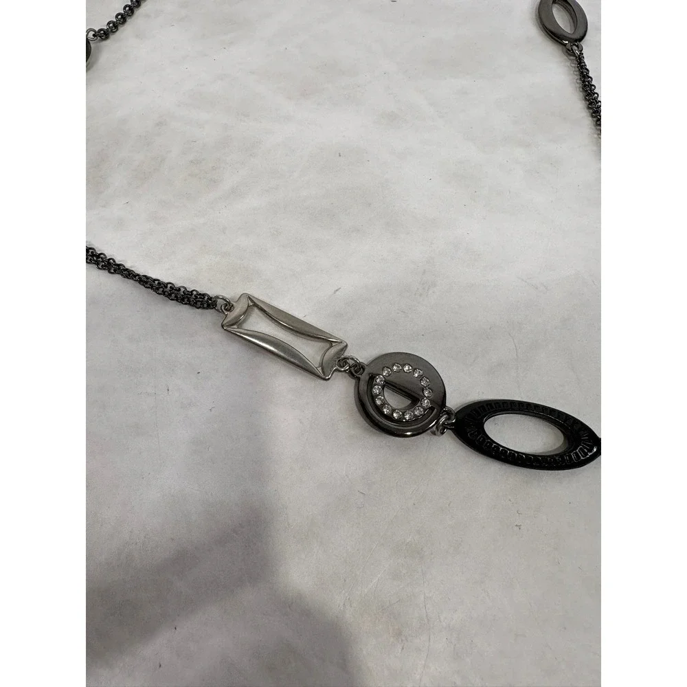 Lia‎ Sophia Necklace Lot 4pc Beaded Pendant Station Gunmetal Brass Tone Jewelry